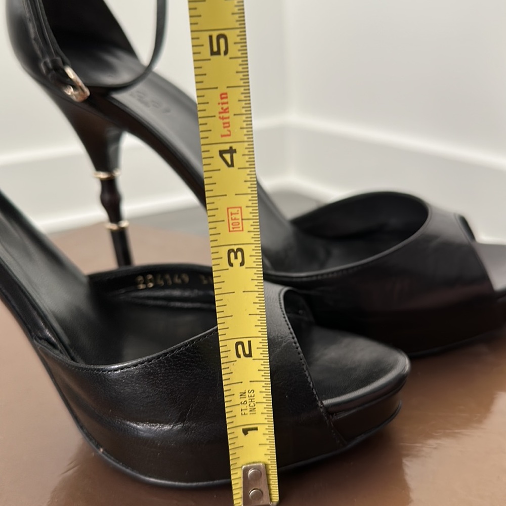 New authentic Gucci leather/bamboo sandal platform shoes Size 38.5 - Picture 9 of 10